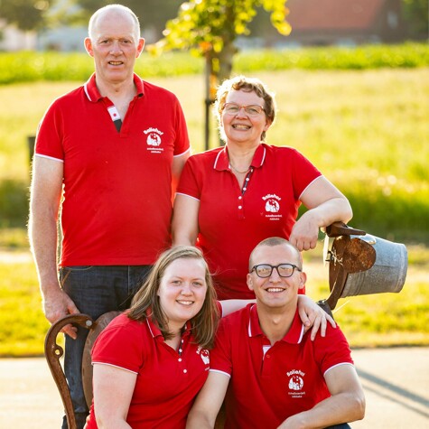 Krista, Luc, Sofie en Mathias van Baliehof.